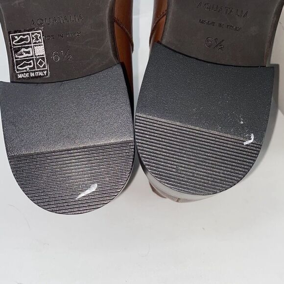 New Aquatalia Fantina Weatherproof Side Zip Leather Bootie Brown 6.5 - Picture 13 of 16